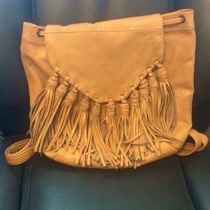 Anthropology Day and mood leather fringe backpack purse